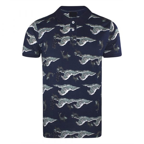 Polo Shirts for Men Floral Printed Men PQ Polo Shirts